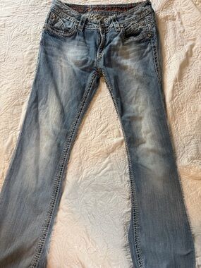 Rock Revival Light Wash Blue Boot Cut Jeans